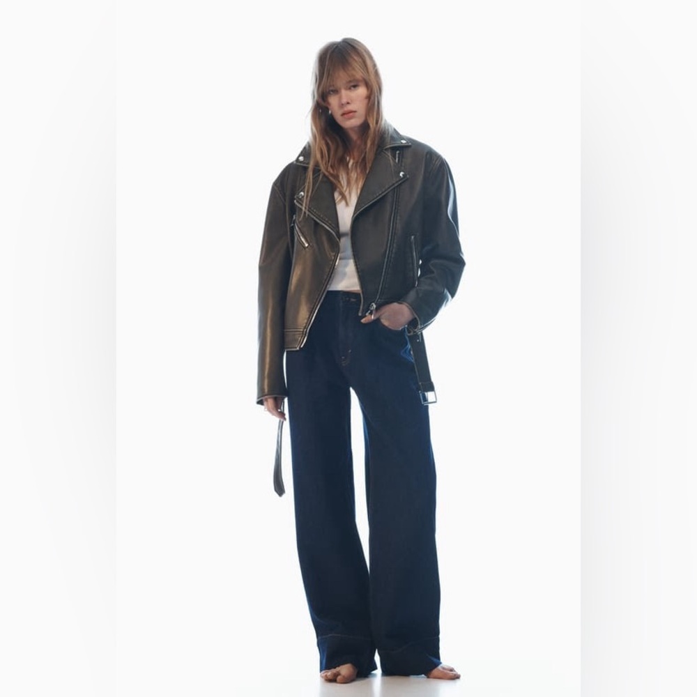 ZARA FAUX LEATHER BIKER JACKET / REF. 3918/021